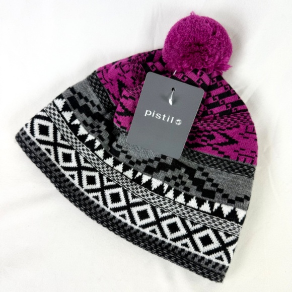 NWT Pistil Winter Beanie Stocking Ski Cap Isabetta Magenta Aztec Christmas Gift - Picture 13 of 14